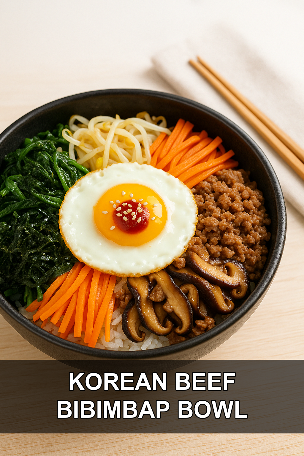 Bibimbap Recipe – Korean Mixed Rice with Meat and Assorted Vegetables