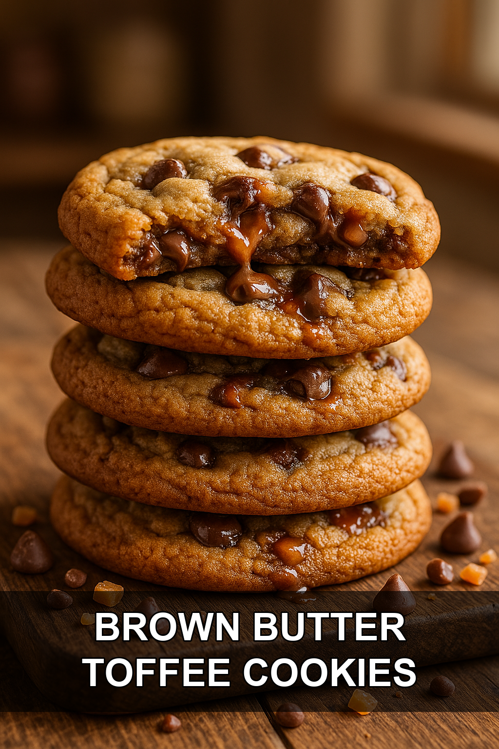 Chewy Brown Butter Toffee Chocolate Chip Cookies
