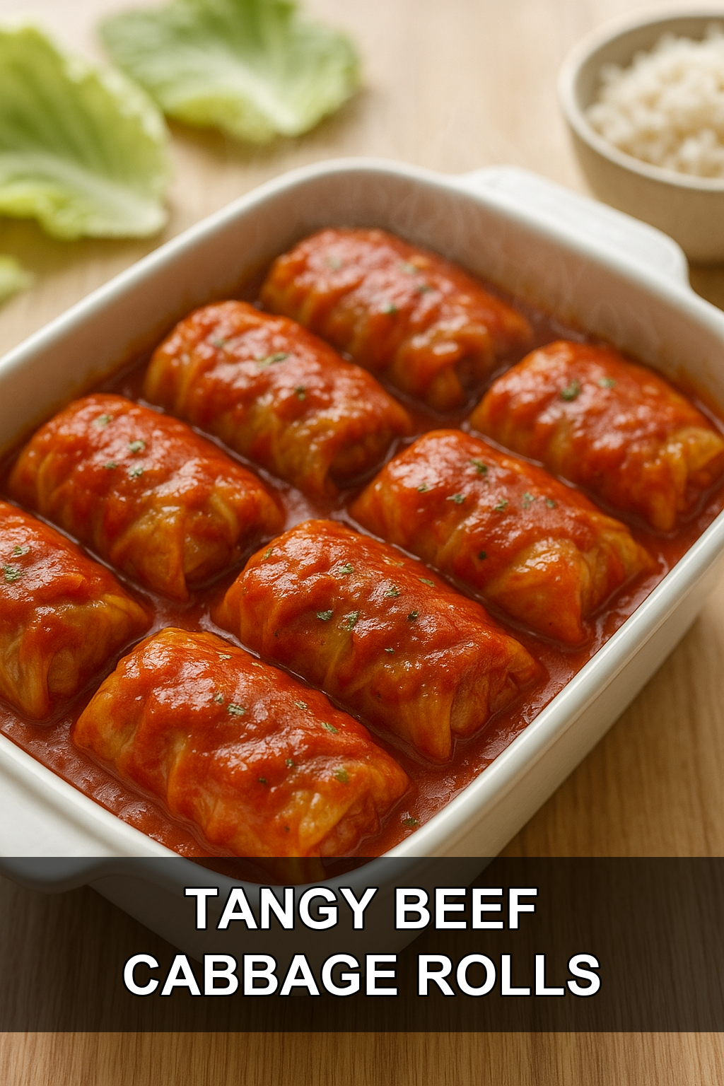 Classic Ground Beef Cabbage Rolls in Tangy Tomato Sauce