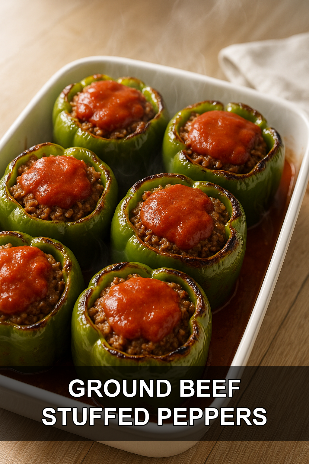 Classic Stuffed Peppers with Ground Beef and Rice