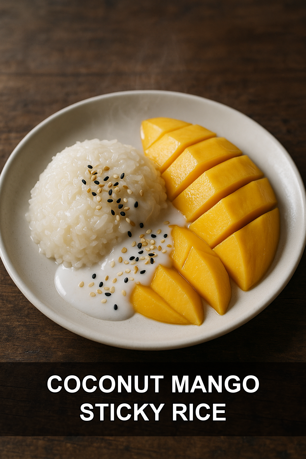 Coconut Mango Sticky Rice with Toasted Sesame Seeds