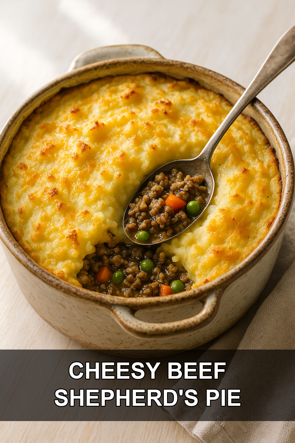 Creamy Ground Beef Shepherd’s Pie with Golden Cheddar Mashed Potato Topping