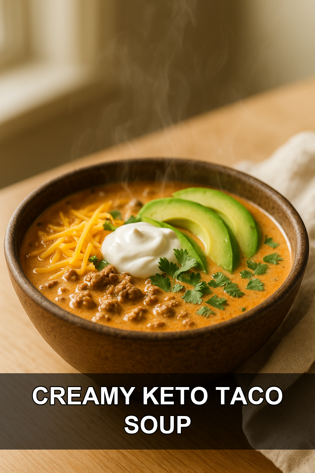 Creamy Keto Taco Soup with Ground Beef