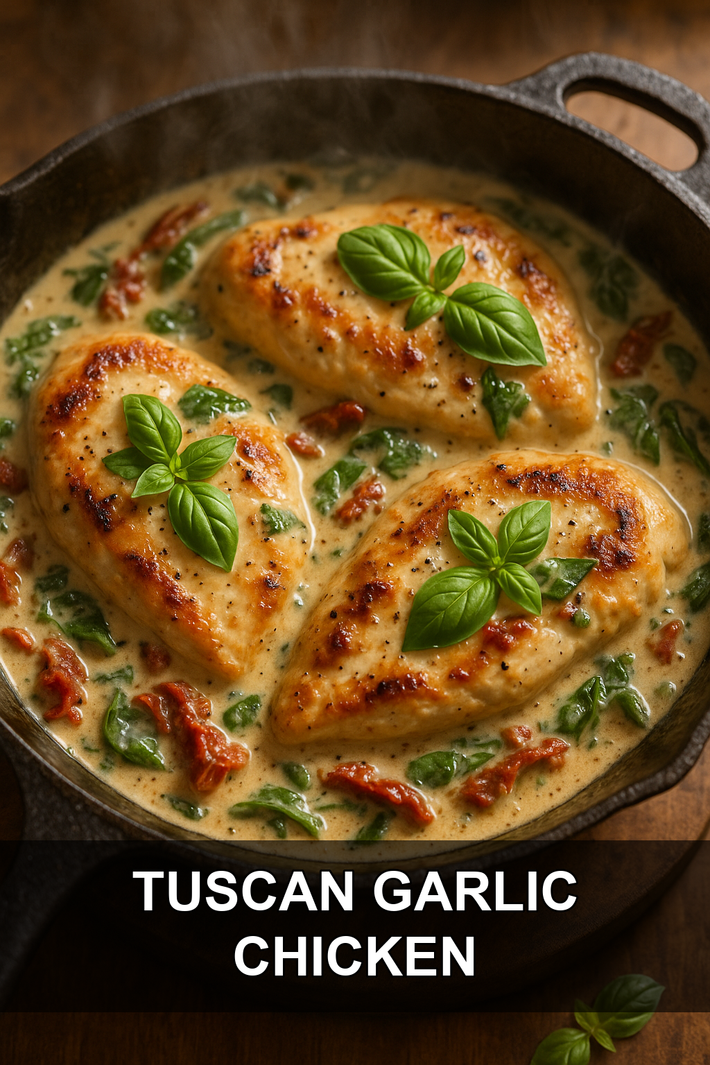 Creamy Tuscan Garlic Chicken with Sun-Dried Tomatoes