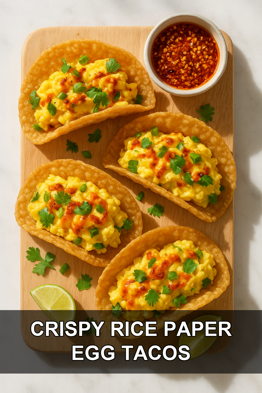 Crispy Rice Paper Egg Tacos with Chili Crunch Mayo