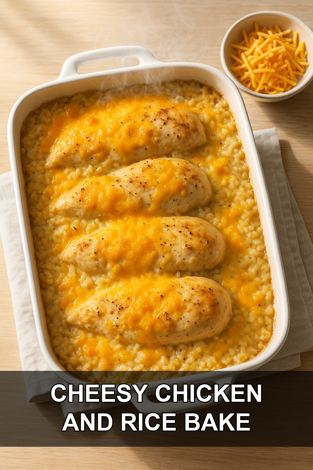 Easy Cheesy Chicken and Rice Casserole