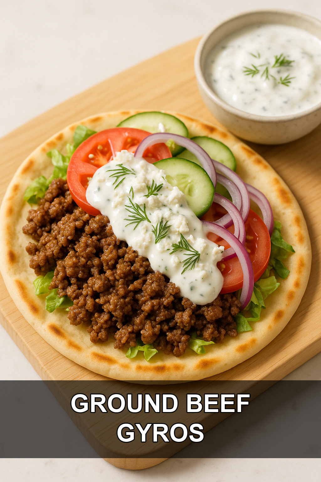 Easy Ground Beef Gyros with Tzatziki Sauce