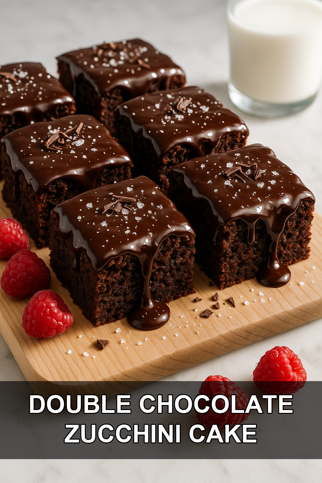 Fudgy Double Chocolate Zucchini Cake with Silky Ganache Drizzle