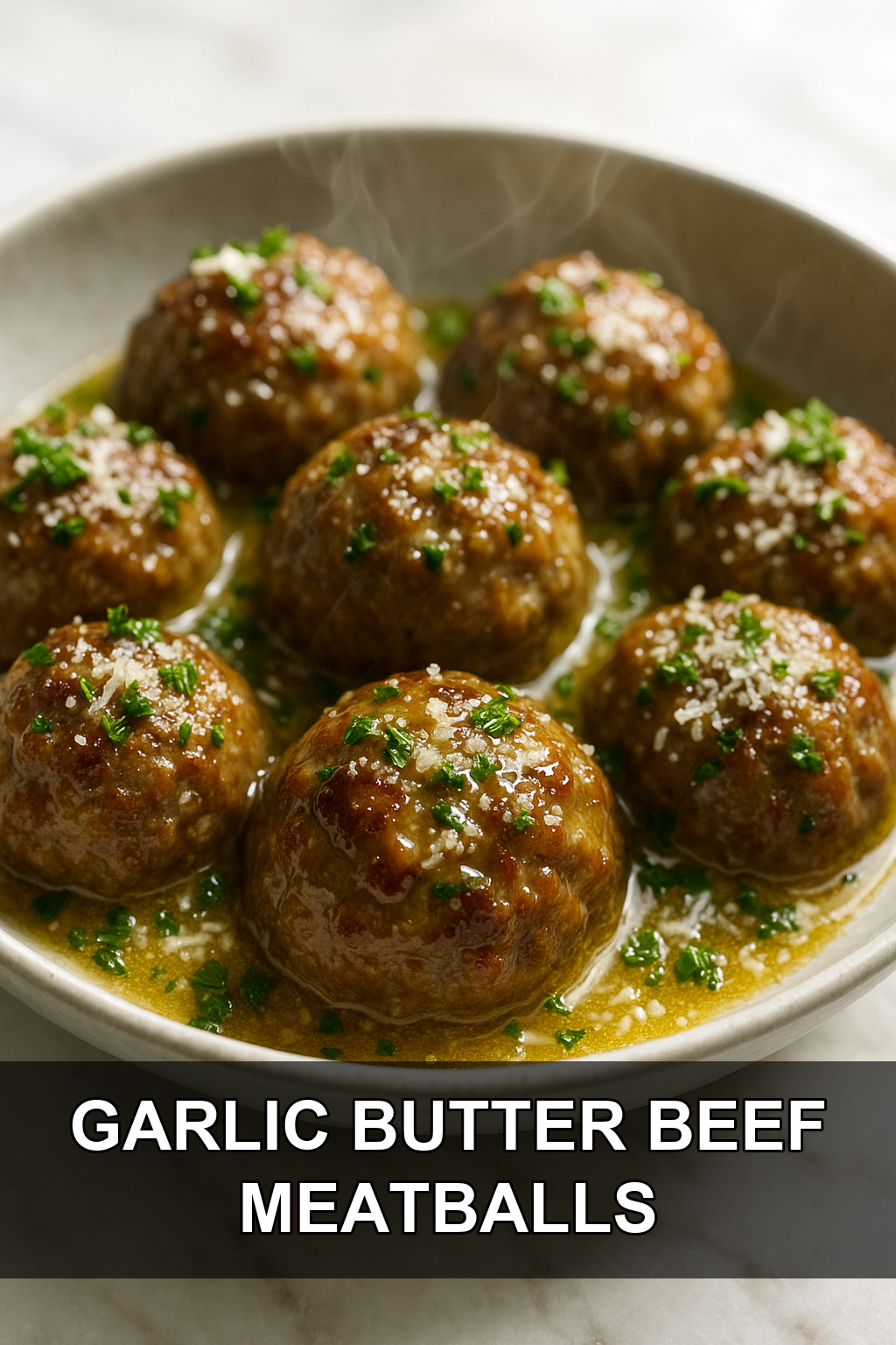 Garlic Butter Ground Beef Meatballs with Parmesan