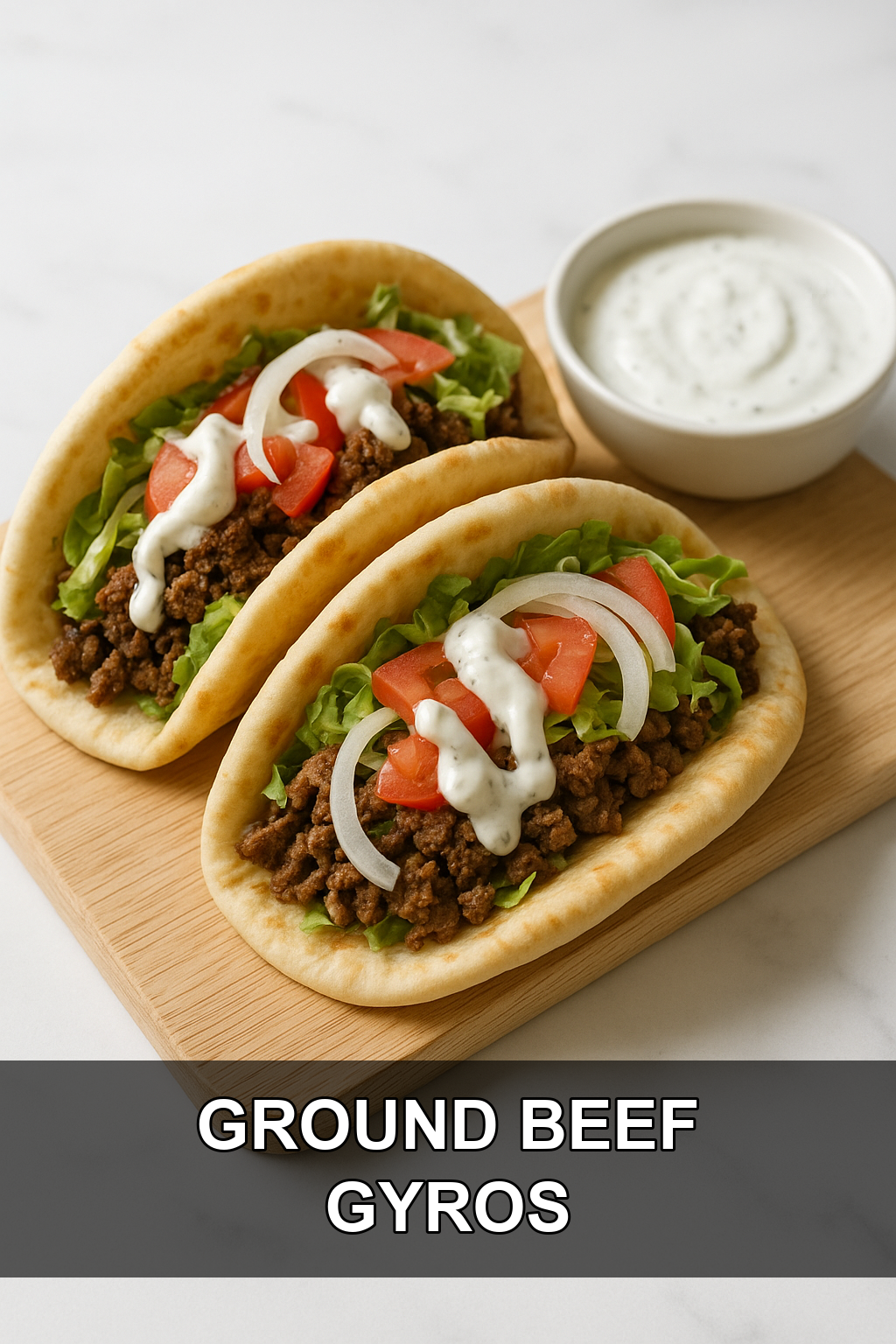 Ground Beef Gyros with Homemade Yogurt Sauce