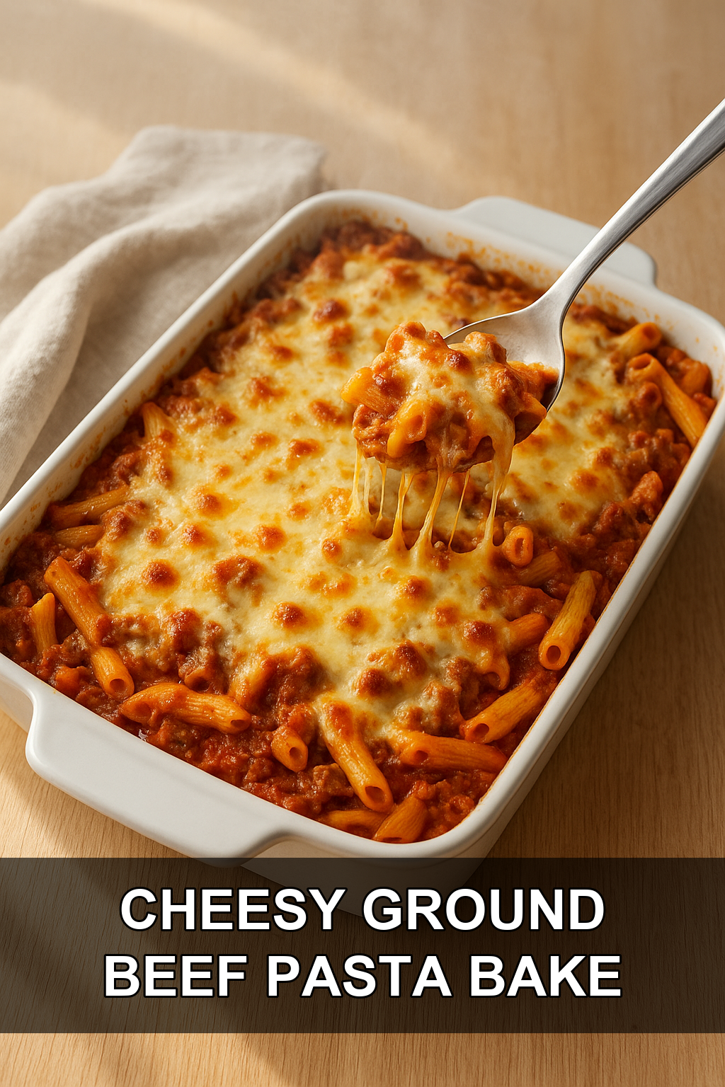 Ground Beef Pasta Bake Recipe (Easy & Cheesy Family Favorite)