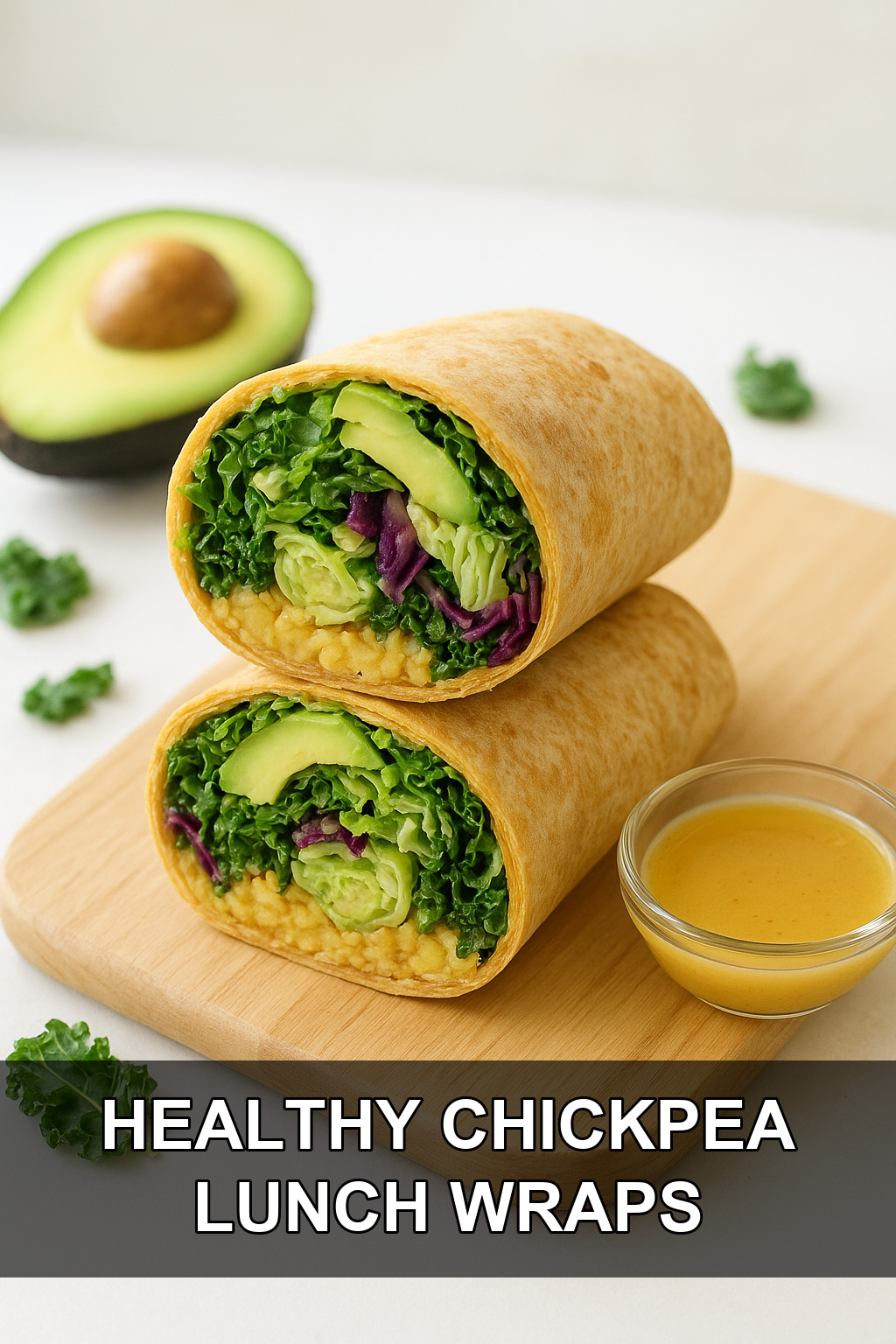 Healthy Lunch Wraps with Mashed Chickpeas and Honey Mustard Dressing