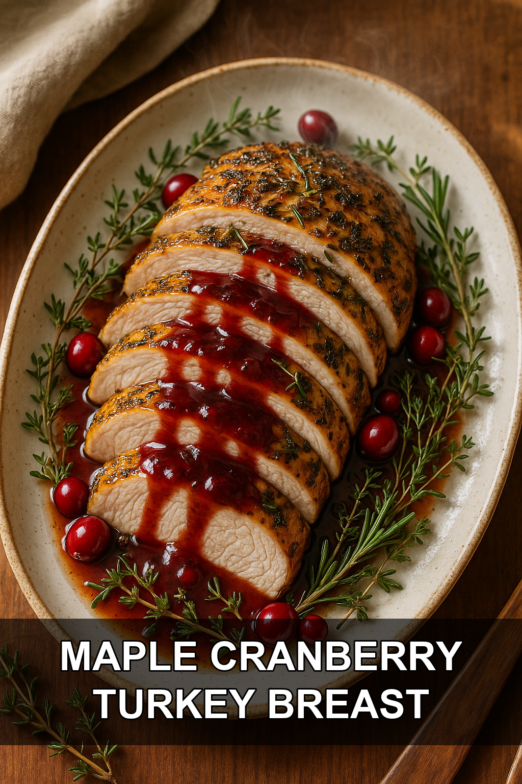 Herb-Roasted Turkey Breast with Maple Cranberry Glaze