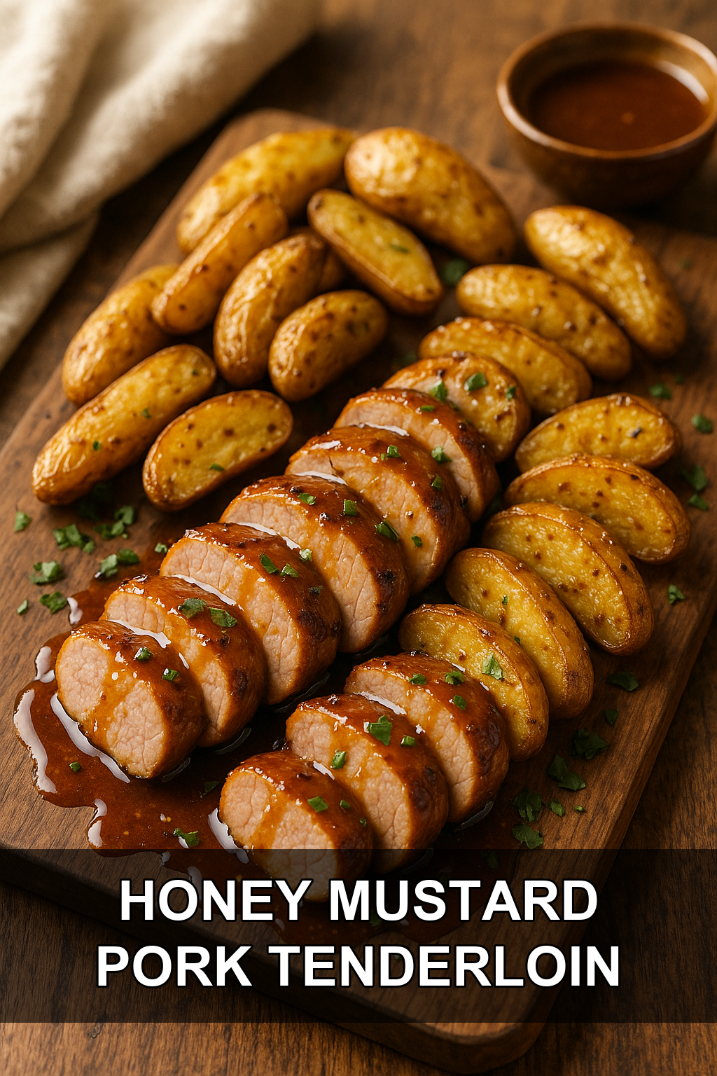 Honey Mustard Glazed Pork Tenderloin with Roasted Fingerling Potatoes