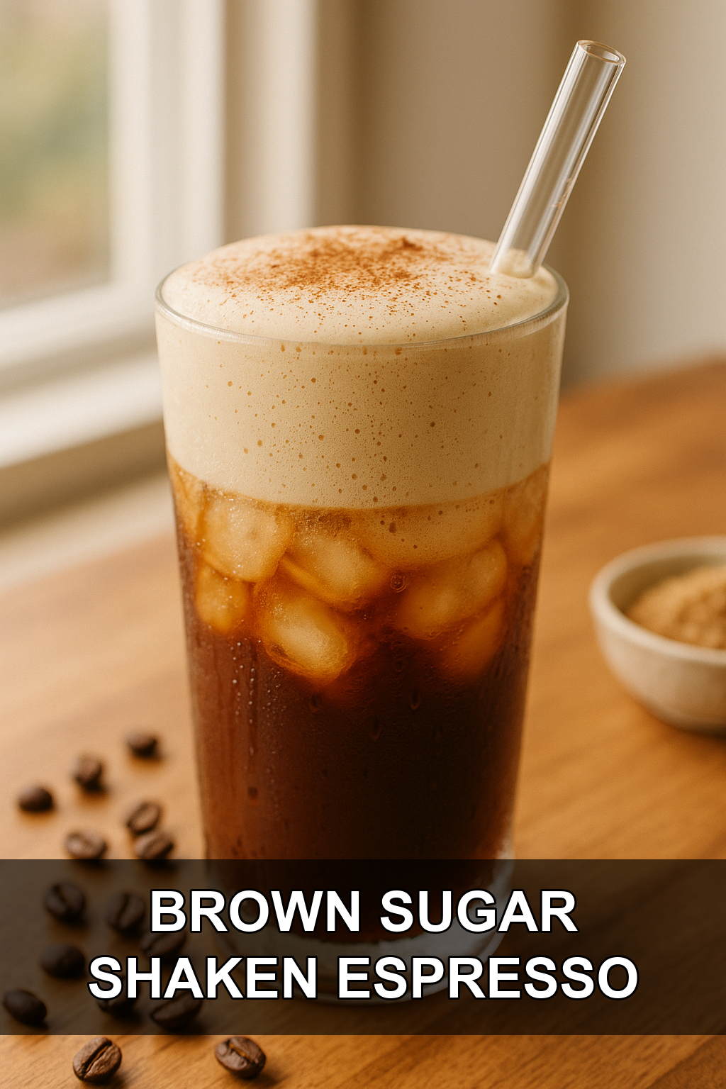 Iced Brown Sugar Shaken Espresso with Cinnamon Cold Foam