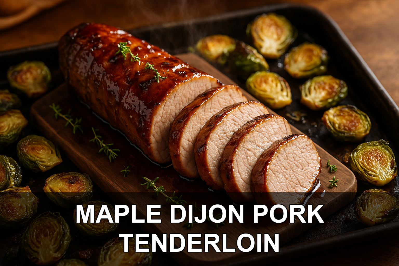 Maple Dijon Pork Tenderloin with Roasted Brussels Sprouts