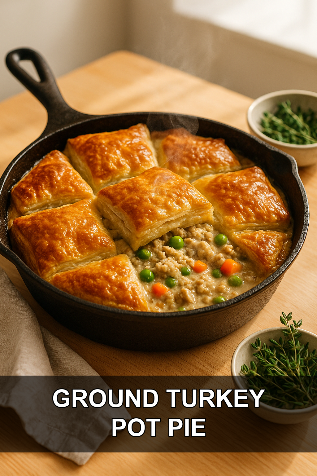One-Pan Ground Turkey Pot Pie