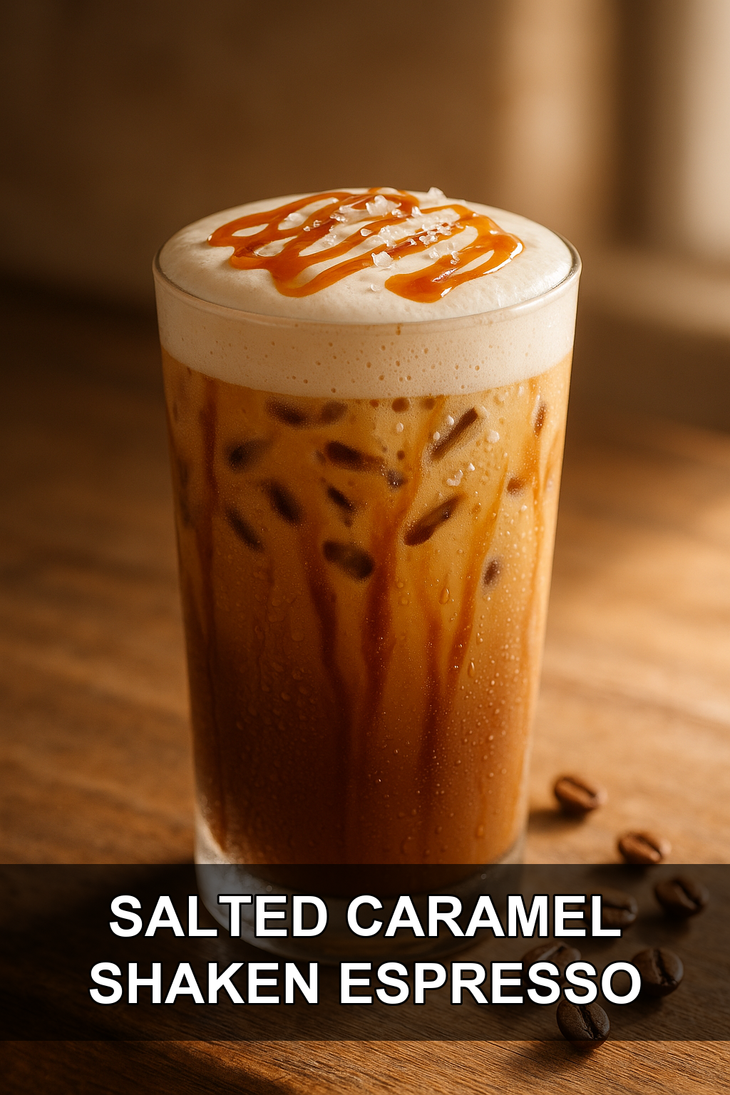 Salted Caramel Brown Sugar Shaken Espresso with Oat Milk Foam