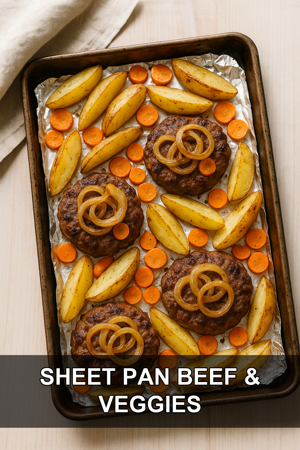 Sheet Pan Ground Beef, Potato, and Carrot Dinner