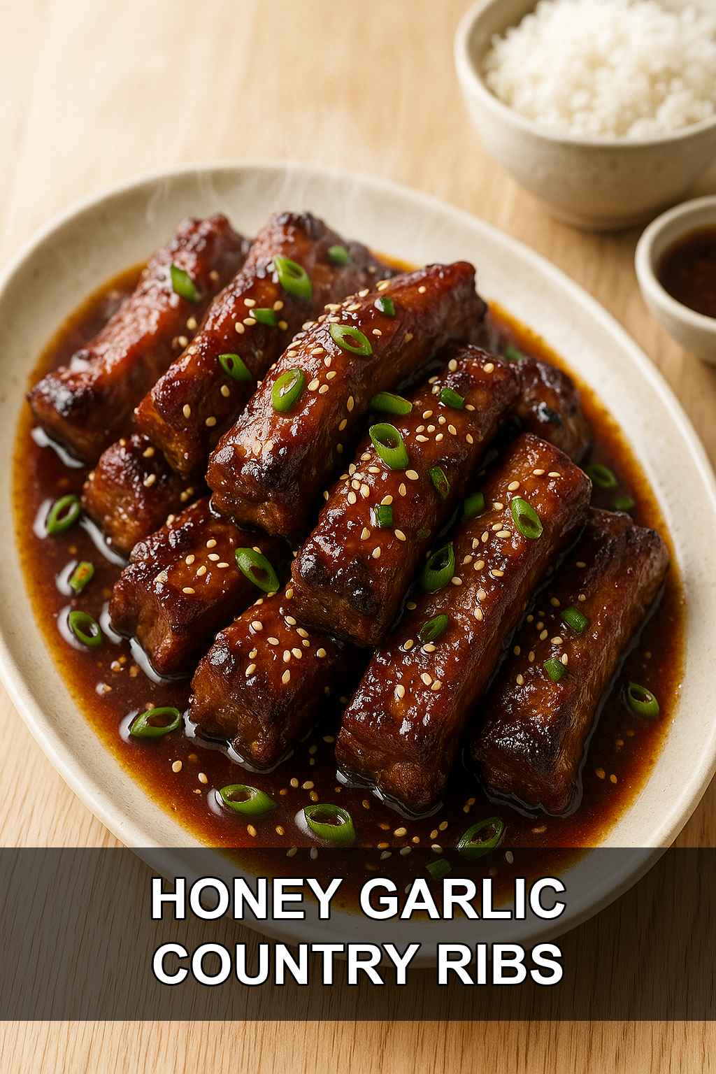 Slow Cooker Honey Garlic Country Ribs with Sticky Pan Sauce