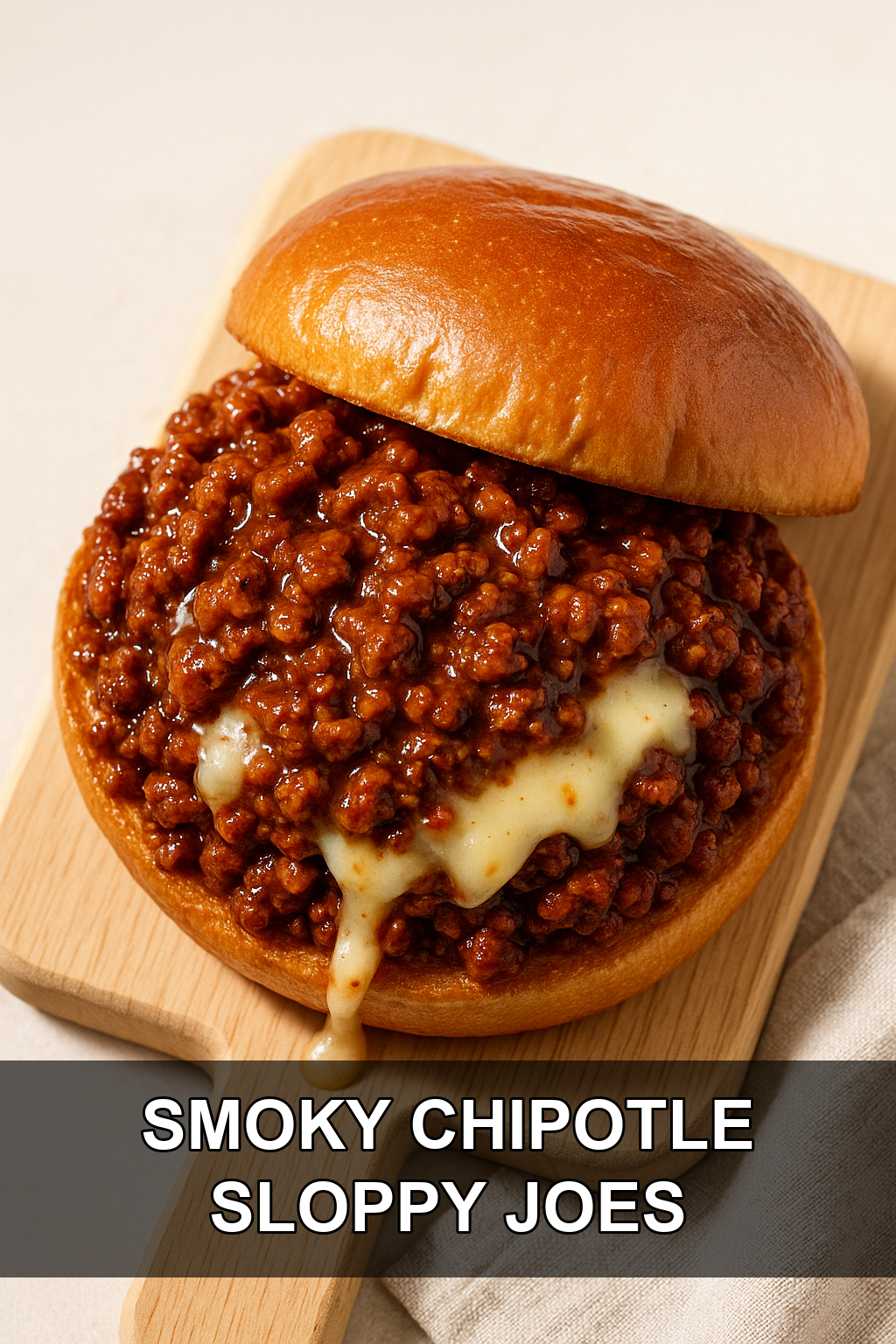 Smoky Chipotle Ground Beef Sloppy Joes with Melted Pepper Jack