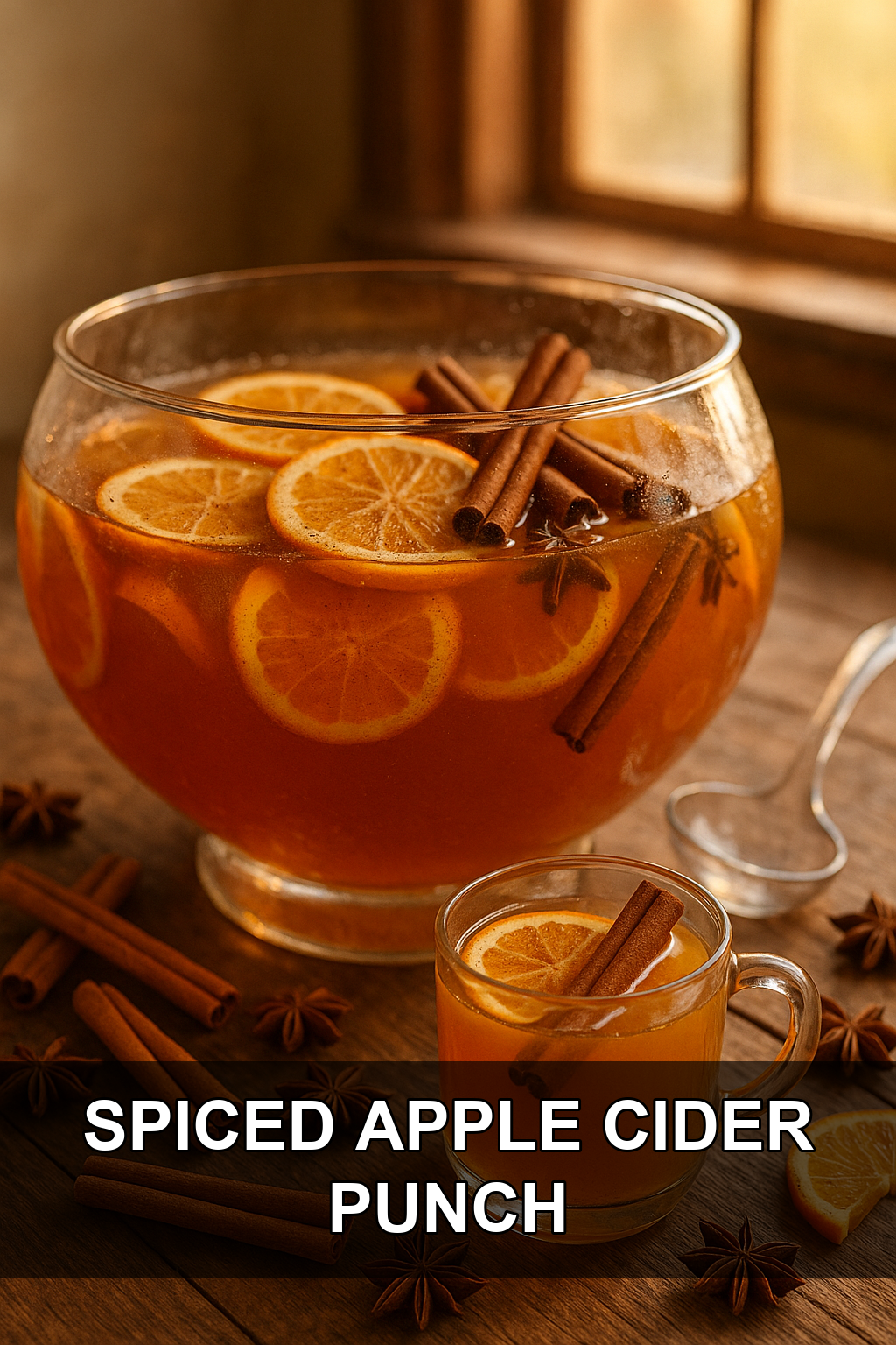 Spiced Apple Cider Punch with Cinnamon Orange Slices