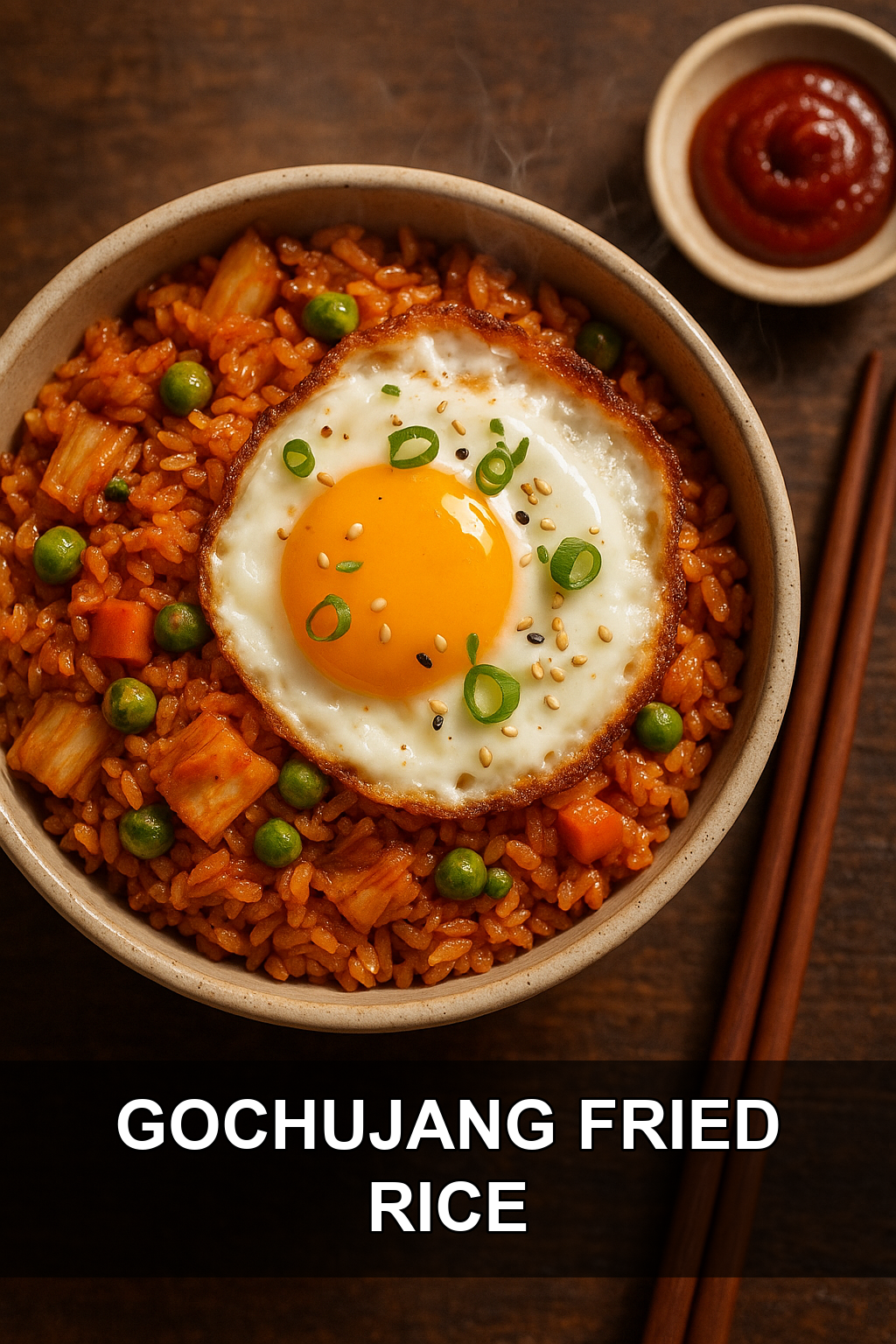 Spicy Korean Gochujang Fried Rice with Crispy Fried Egg