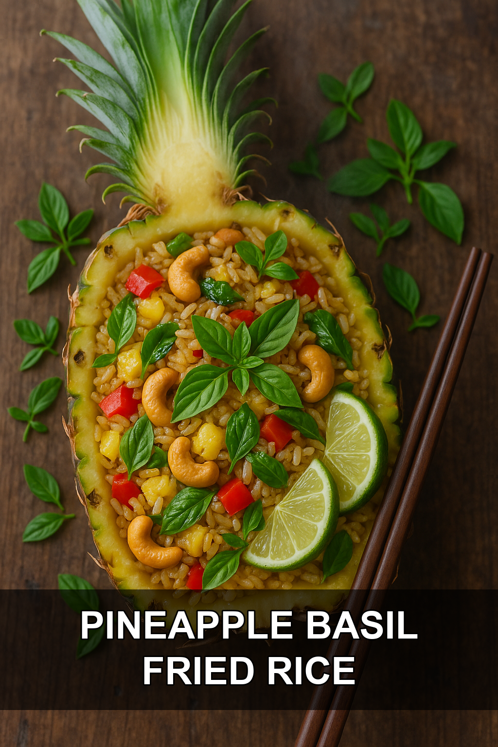 Thai Basil Pineapple Fried Rice with Crispy Cashews
