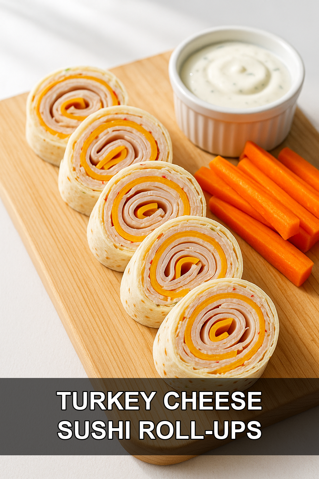 Turkey and Cheese Sushi Roll-Ups with Crunchy Carrot Sticks