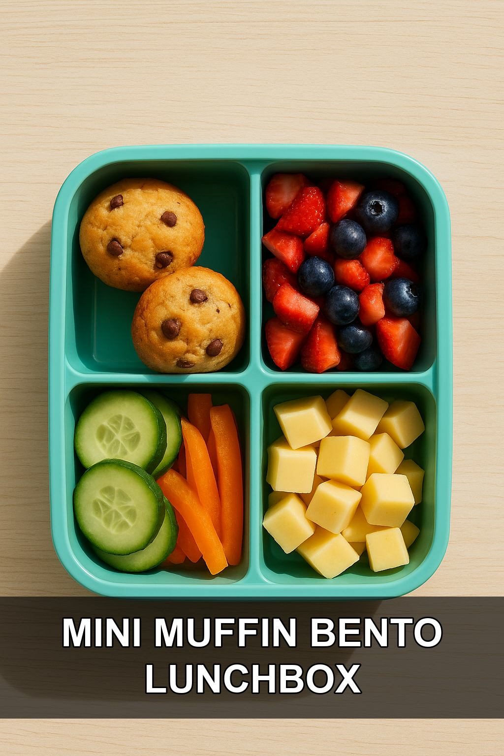 Easy Mini Muffin Bento Lunchbox for Kids (5-Minute Recipe)