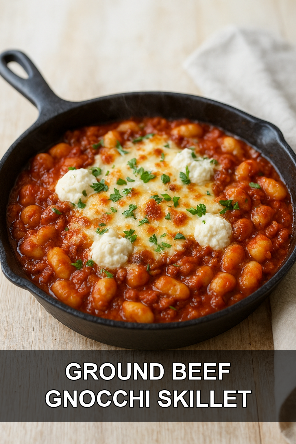 Ground Beef Gnocchi Skillet (Easy Cheesy One-Pan Dinner)