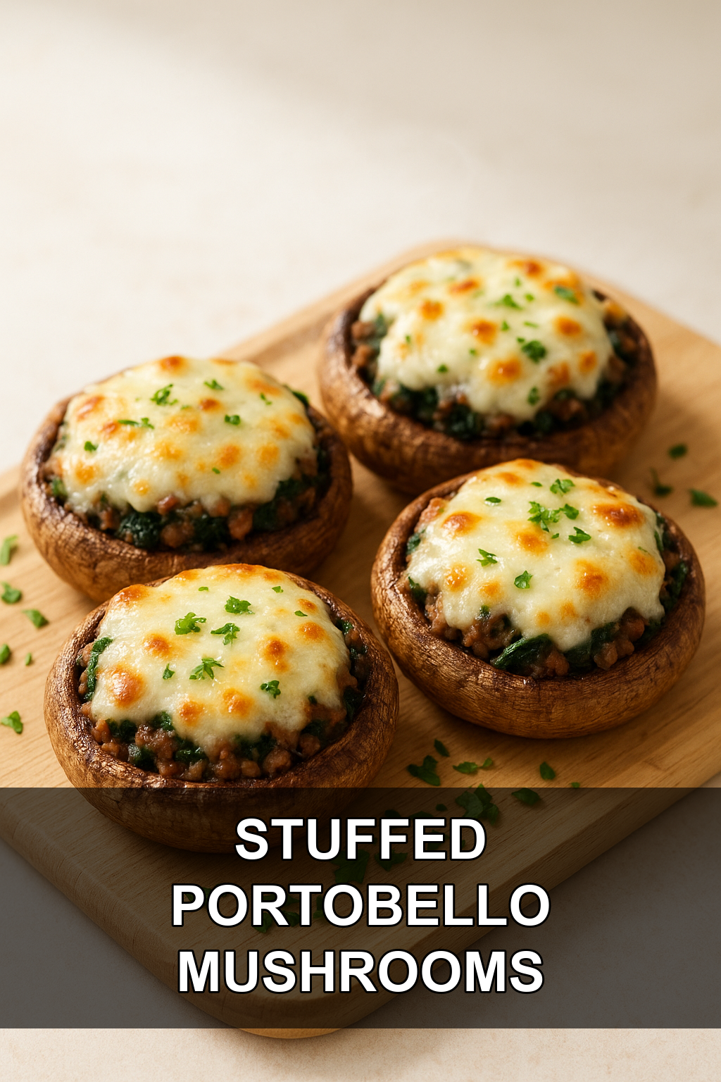 Ground Beef and Spinach Stuffed Portobello Mushrooms (Budget-Friendly Family Dinner)